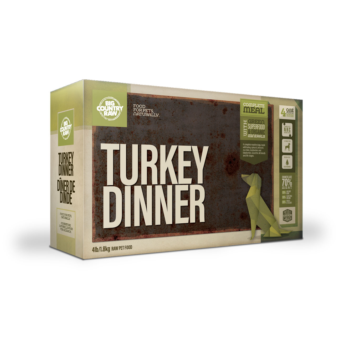 Dog Food Turkey Dinner Carton